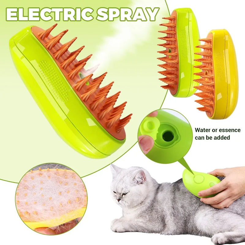 Escova de Vapor Steamy Cat – Higiene, Conforto e Bem-Estar para Seu Gato!